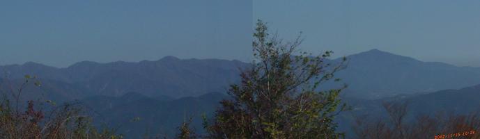 矢倉岳から不動の峰、丹沢山、塔、三の塔、大山