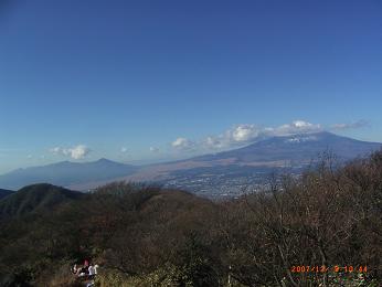 金時山頂上から富士と愛鷹山