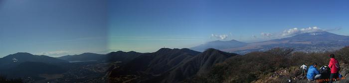 金時山頂上から神山芦ノ湖愛鷹山富士山