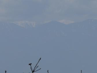 釈迦ガ岳頂上から間ノ岳と北岳ズーム