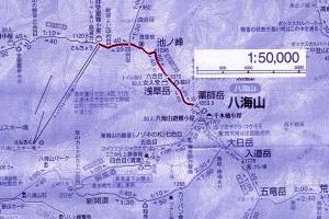 昭文社地図、２００６年越後三山の部分コピー
