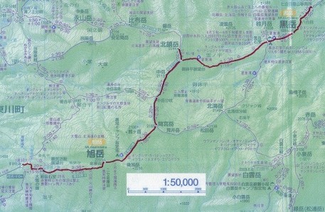 ２０１０年昭文社の地図大雪山の部分コピー