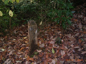 森戸川林道終点から連絡尾根の頭への入り口の標識