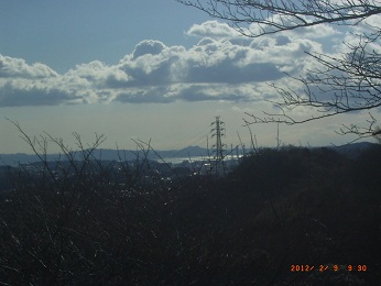 塚山公園最高点から房総突端の山