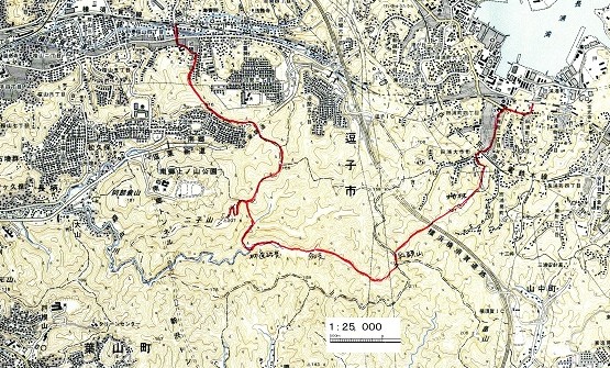 二万五千分の一、鎌倉、横須賀（平成１８年更新）の部分コピー