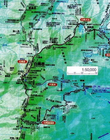 ２０１２年昭文社の地図白馬岳の部分コピー