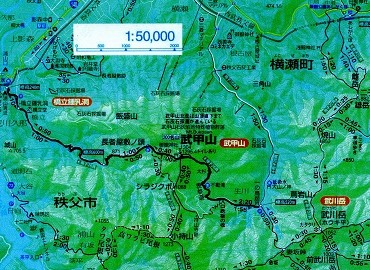 昭文社地図（2012年奥武蔵・秩父）の部分コピー