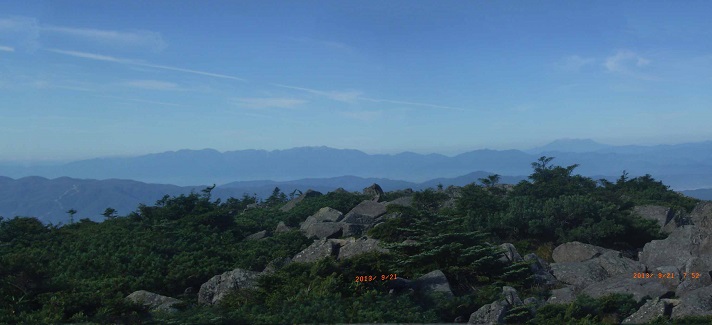 中山展望台から中央ルプス、御嶽山